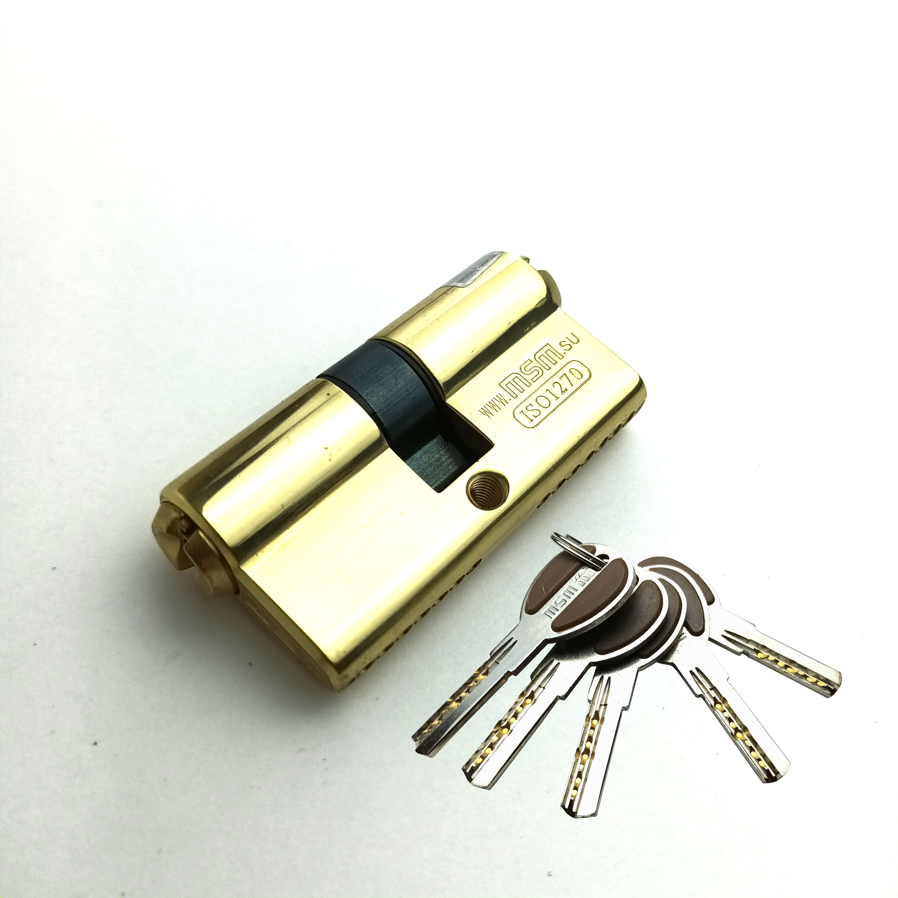 

Ключевой цилиндр MSM Locks C60 мм. латунь, Золотистый, C60SN