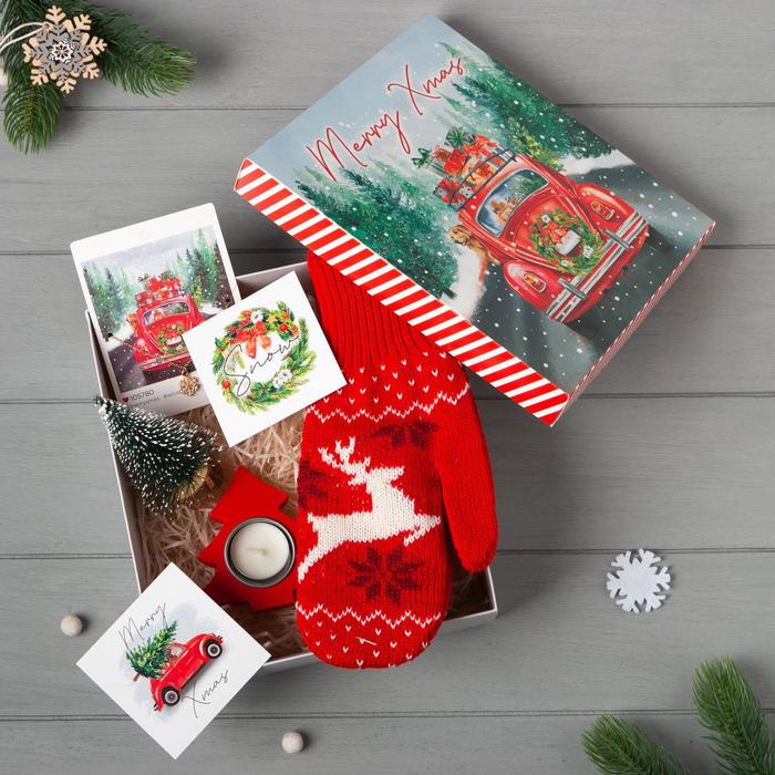 

Новогодний подарочный набор Merry Xmas, варежки р-р 19 и акс (4 предм), 5287828