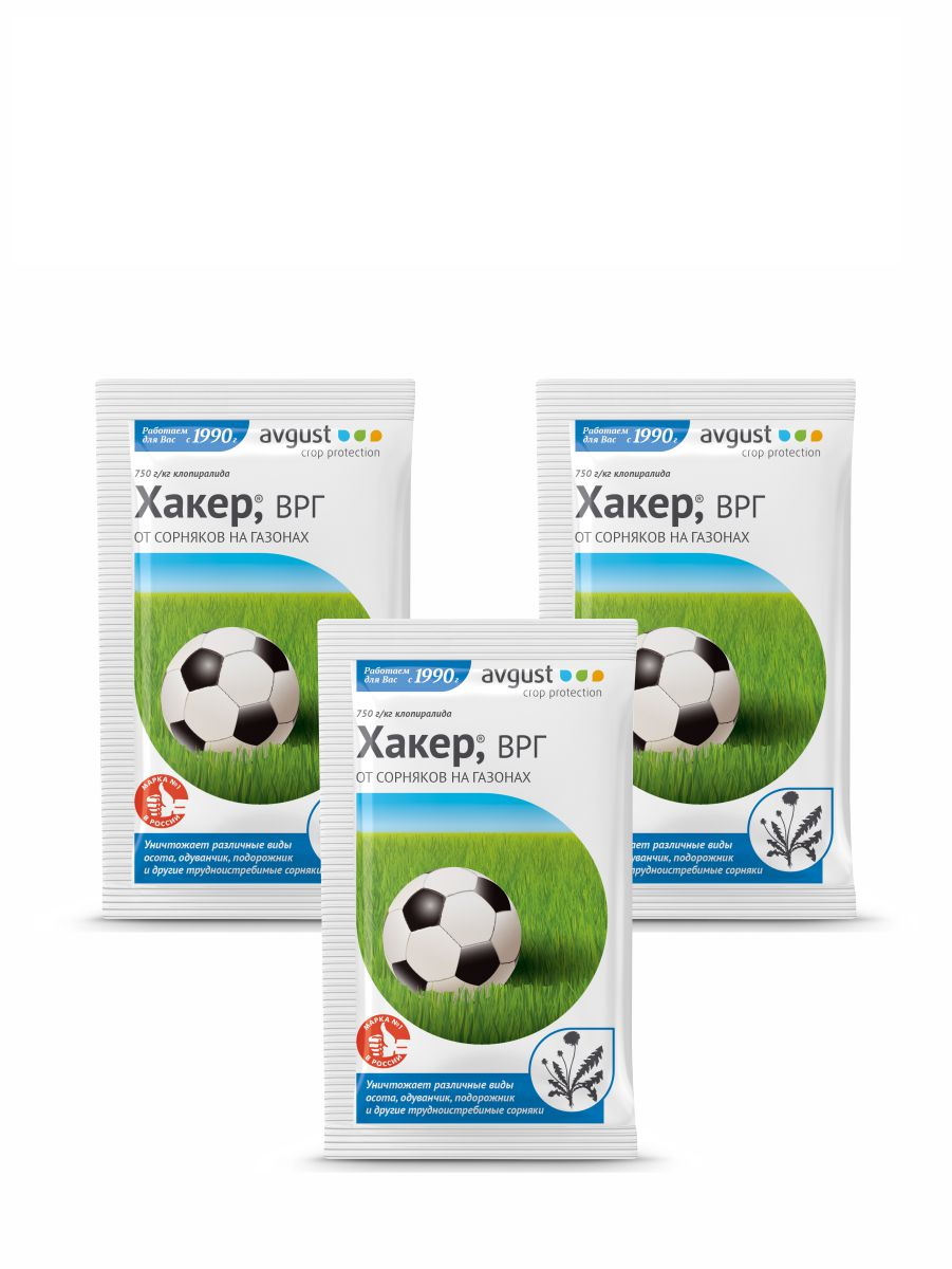 

Средство для борьбы с сорняками Avgust Хакер 99134 3х2,5 г, Хакер