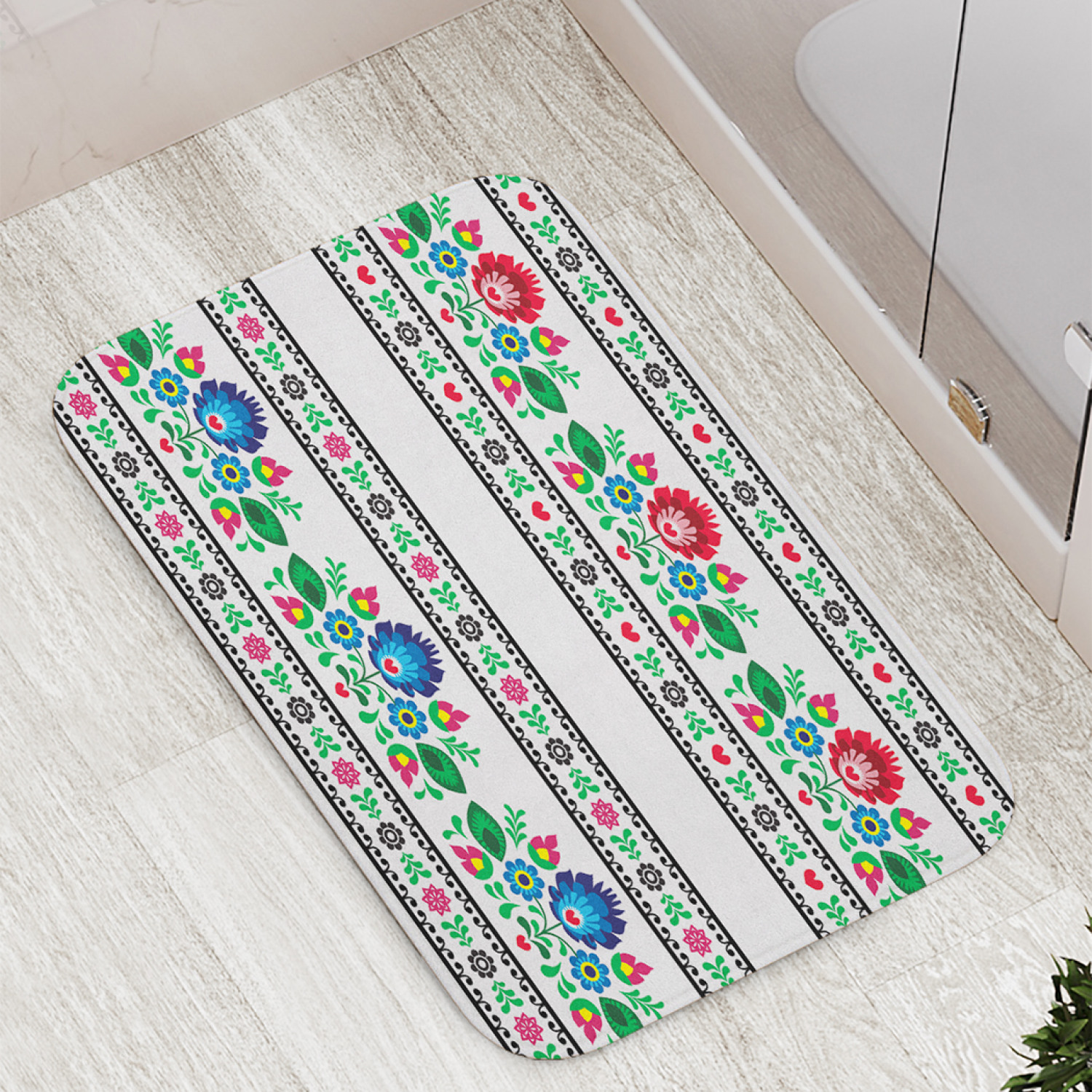 фото Коврики для ванной и туалета bath_101043 народные картины с цветами joyarty