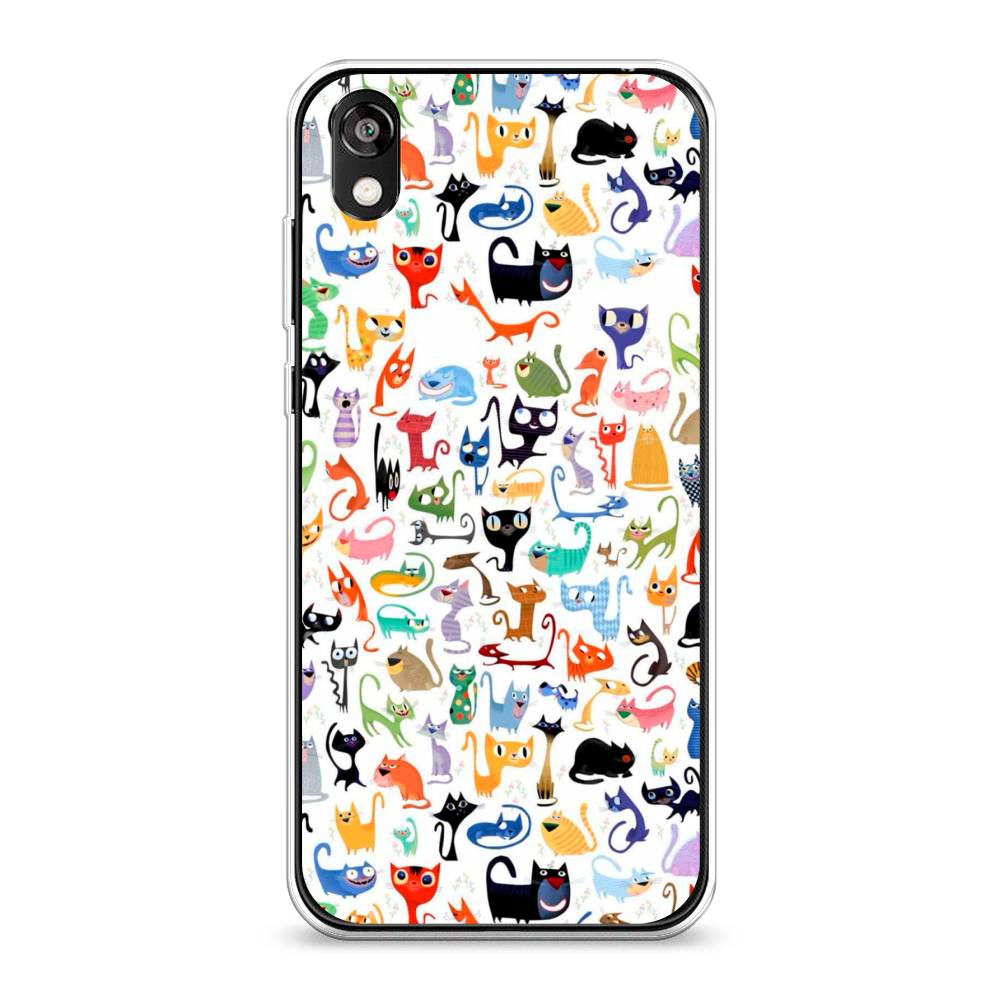 

Чехол на Huawei Y5 2019 "Цветные коты", Разноцветный, 6103950-1