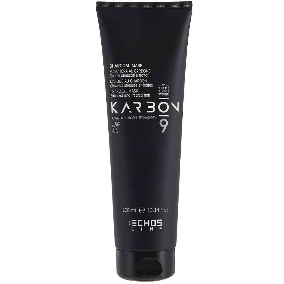 Маска Echos Line KARBON 9 для ухода за волосами угольная 300 мл echos line восстанавливающая маска для окрашенных и поврежденных волос seliar keratin 1000 0