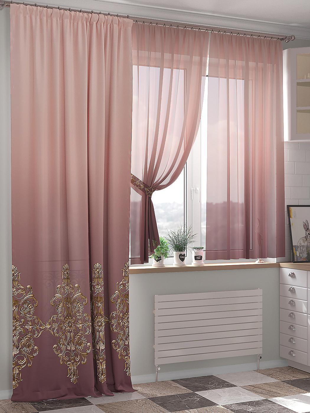 

Комплекты штор AT HOME / шторы в комнату 150х260 см / Миреленс (коралл), 524160