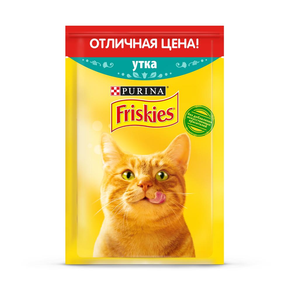 фото Влажный корм для кошек friskies для взрослых, утка, 50г