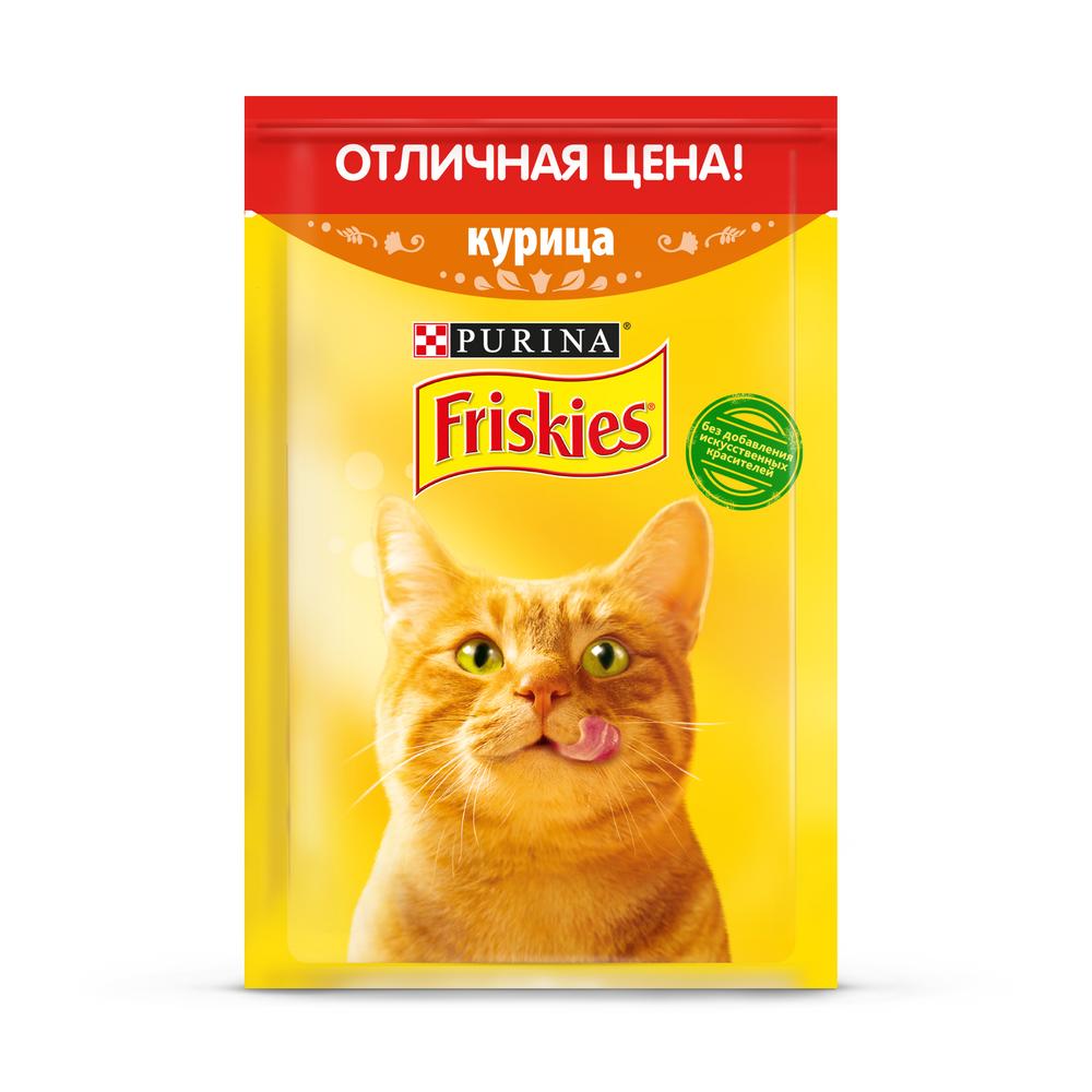 фото Влажный корм для кошек friskies для взрослых, курица, 50г