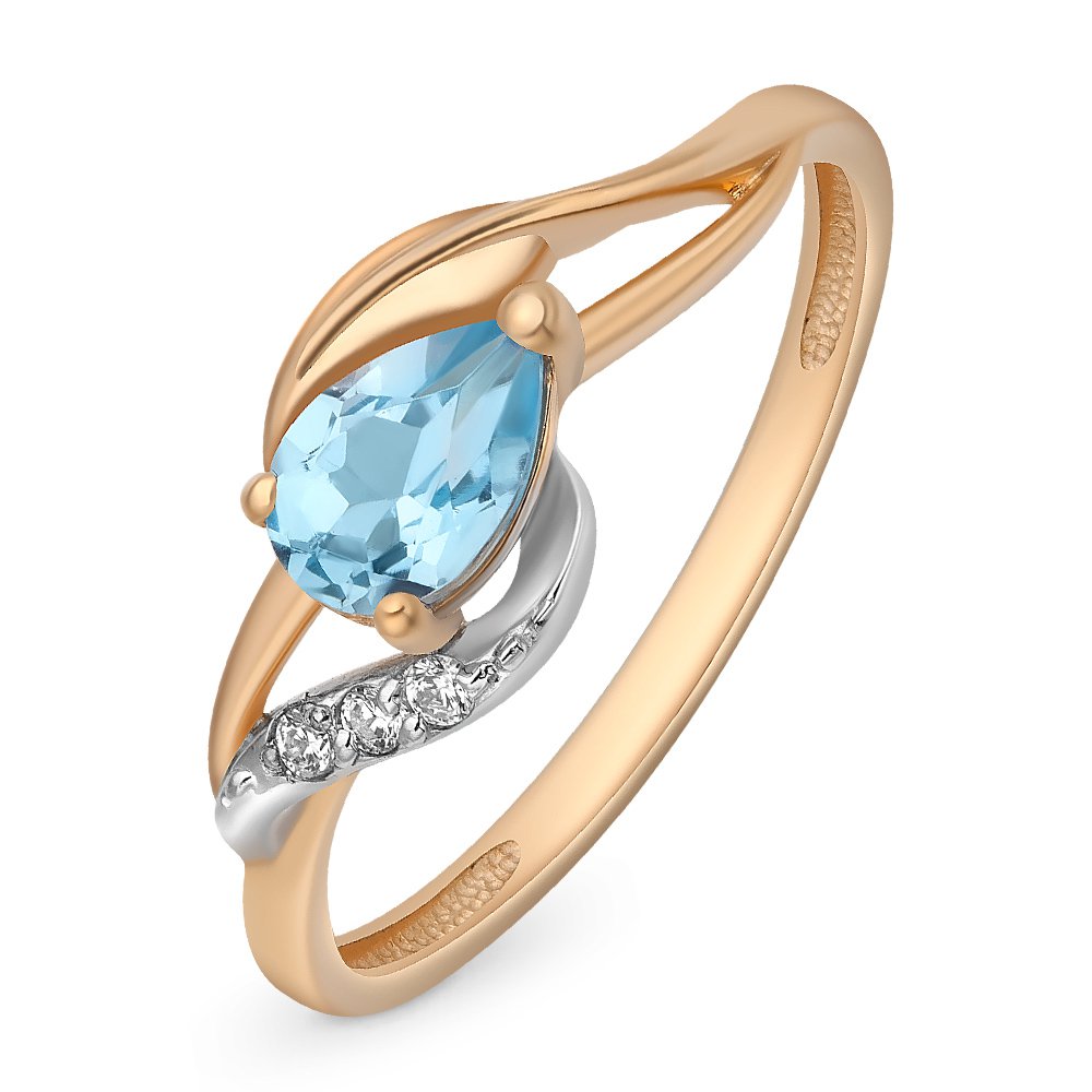 

Кольцо из золота р. , 585Gold 201011954, топаз\фианит, 201011954