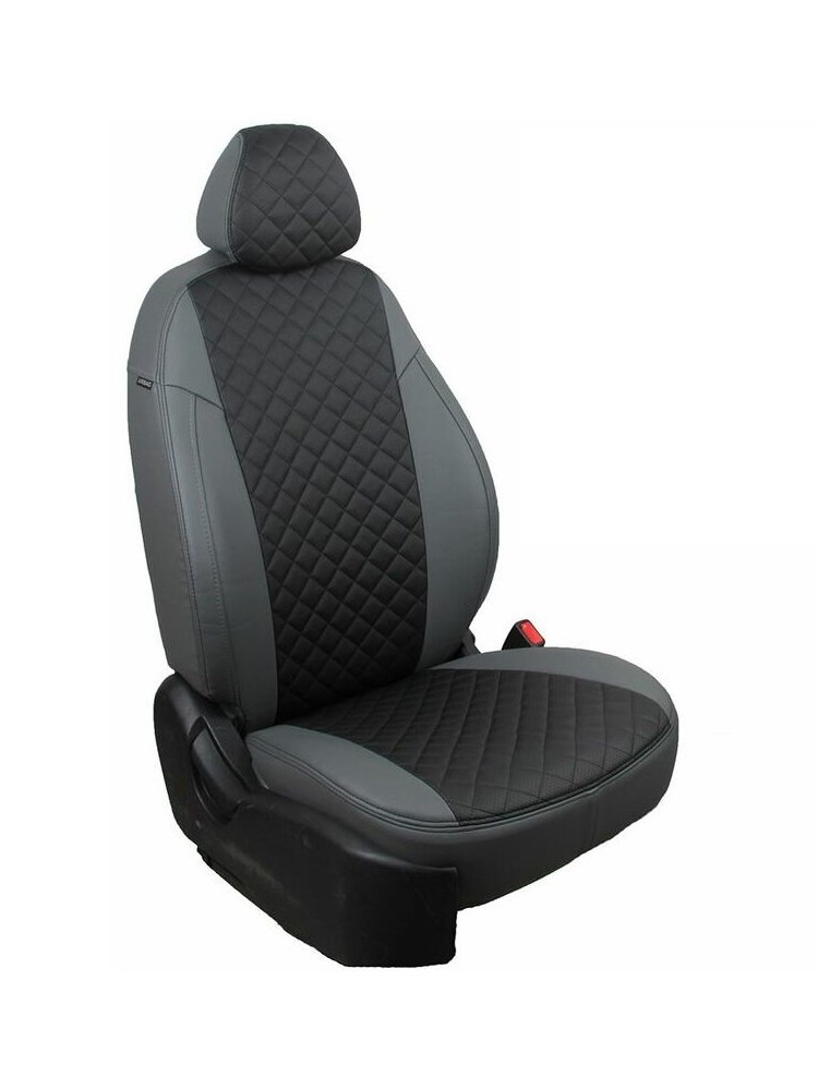 фото Чехлы на ford c-max 1 2003-2010 экокожа серый, черный автопилот fo-sm-sma-seche-r