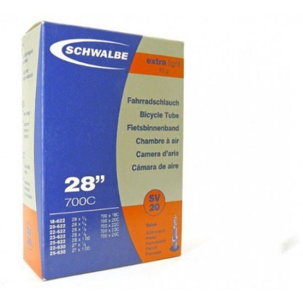 

Велокамера Schwalbe 28" SV20 (18/25x622/630) 40 мм Extra Light EK (28")