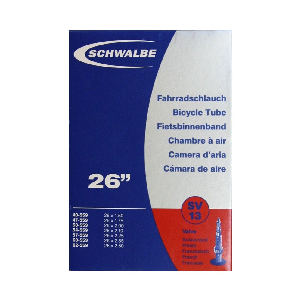 

Велокамера Schwalbe 26" SV13 (40/62X559) 40ММ EK (26"), Черный