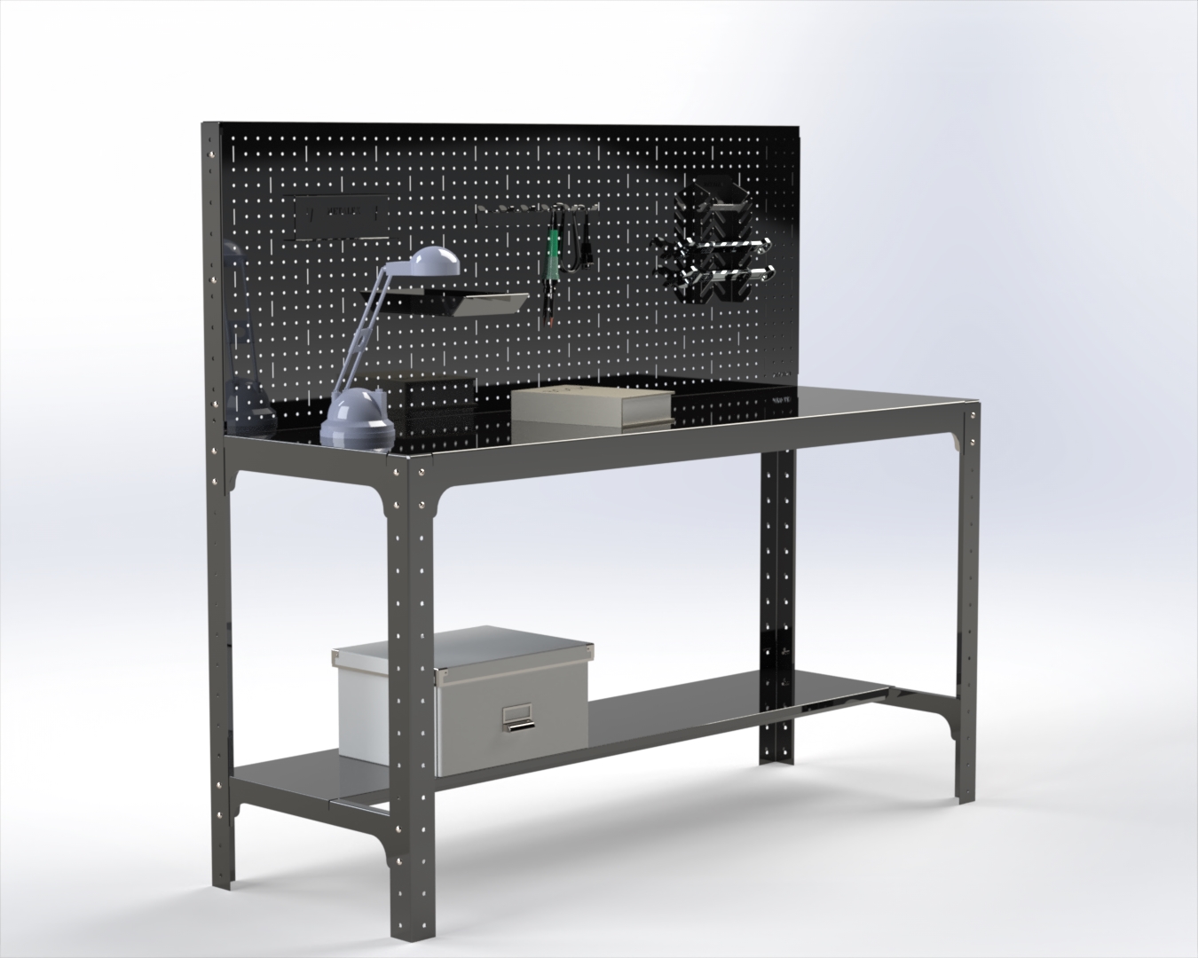 

Стол металлический Metalex серия KIT 750х1300х600 + перфопанель (черный)