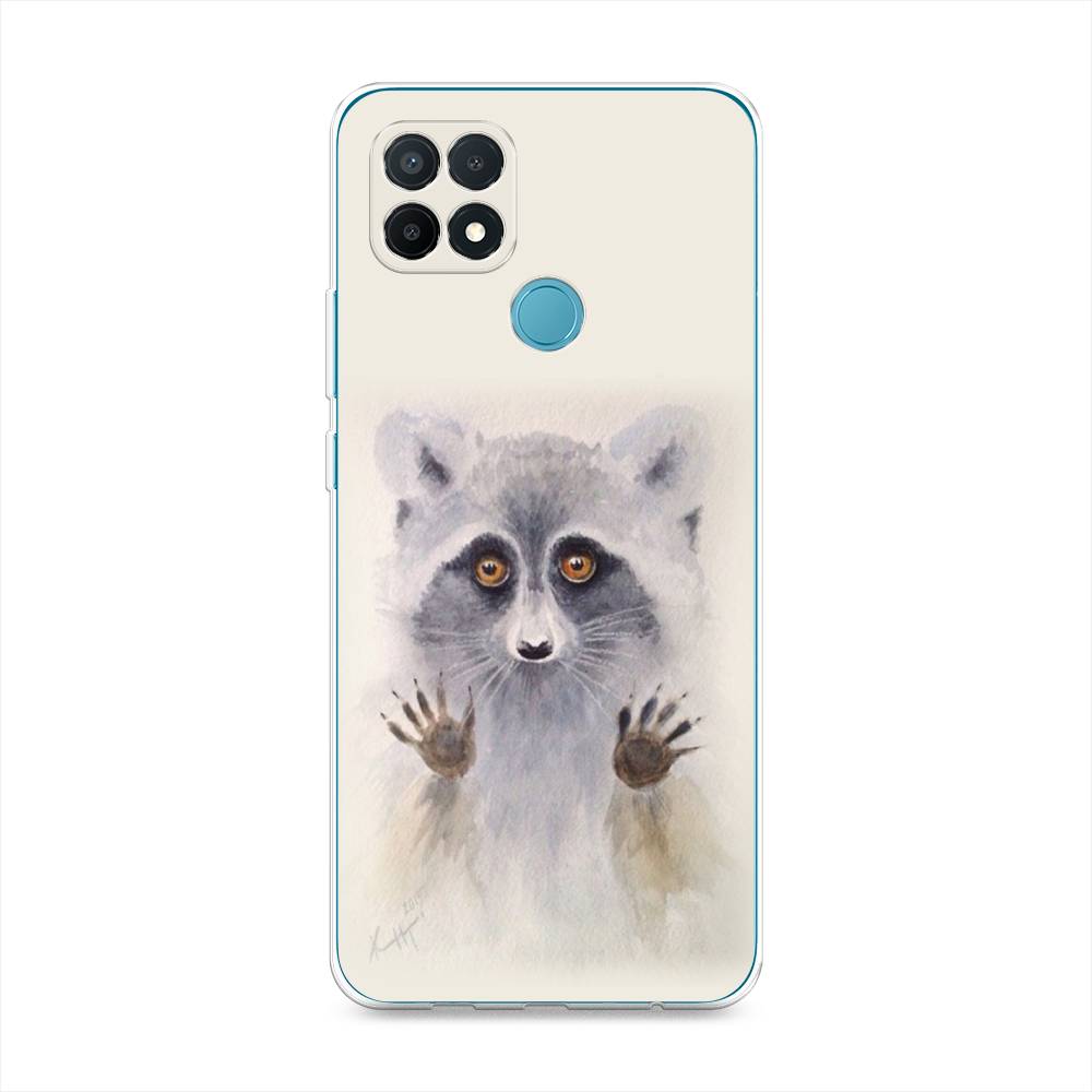 

Чехол для Oppo A15/A15s "Енот за стеклом", Бежевый;серый, 254750-4