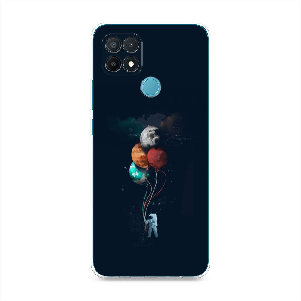 

Чехол для Oppo A15/A15s "Космонавт с шариками", Разноцветный, 254750-4