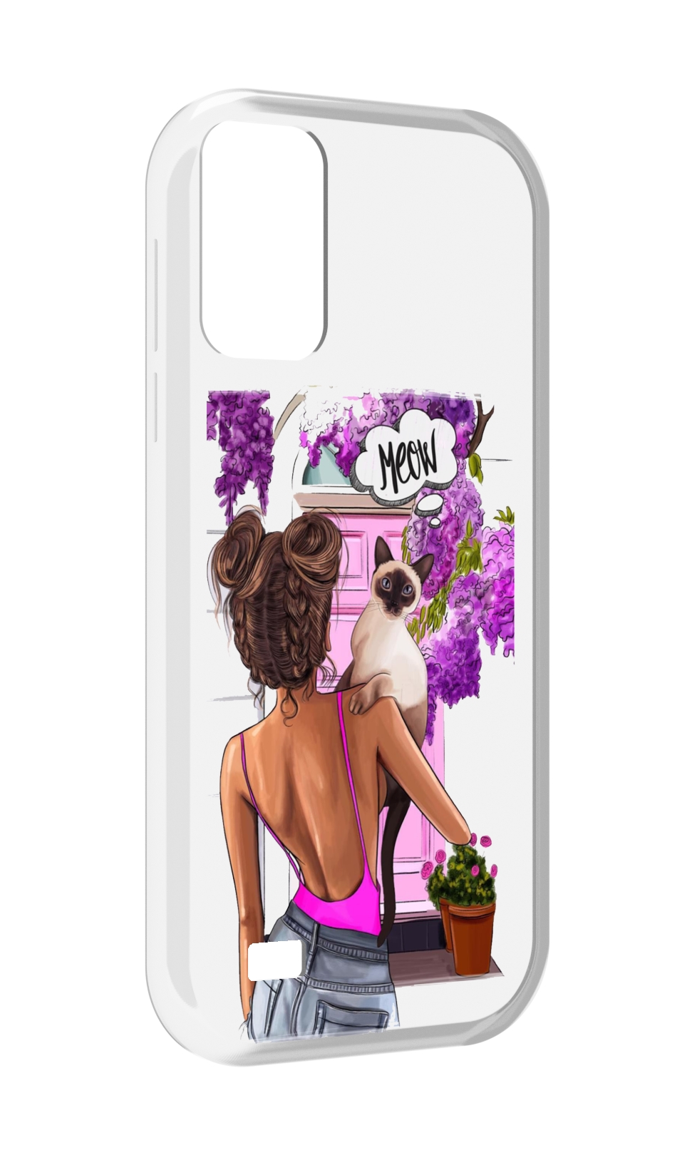 

Чехол MyPads Девушка-с-котиком женский для Oukitel C31, Прозрачный, Tocco