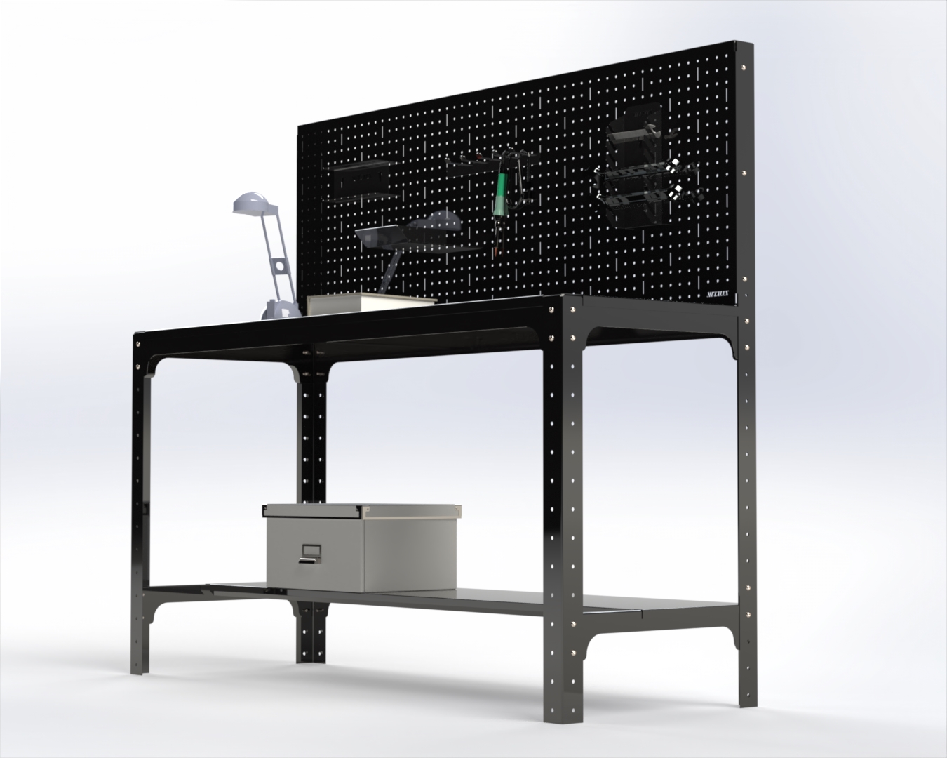 

Стол металлический Metalex серия KIT 750х1000х600 + перфопанель (черный)