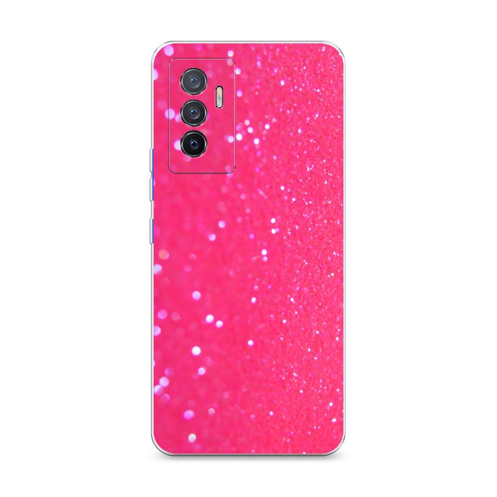 

Силиконовый чехол "Малиновые блестки рисунок" на Vivo Y75 4G, Малиновые блестки рисунок