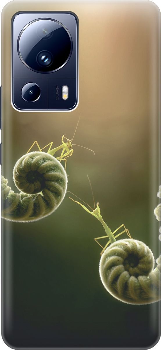 

Силиконовый чехол на Xiaomi 13 Lite "Пара богомолов", Бежевый;зеленый, 158503
