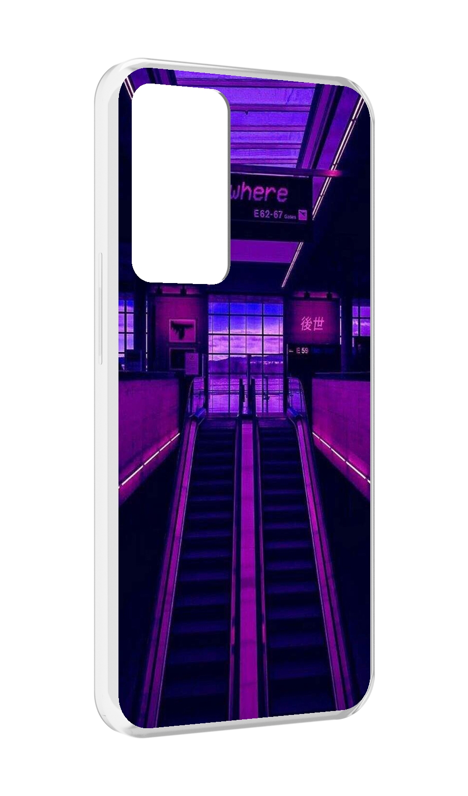 

Чехол MyPads фиолетовый эскалатор для OPPO Reno 8 Lite, Прозрачный, Tocco