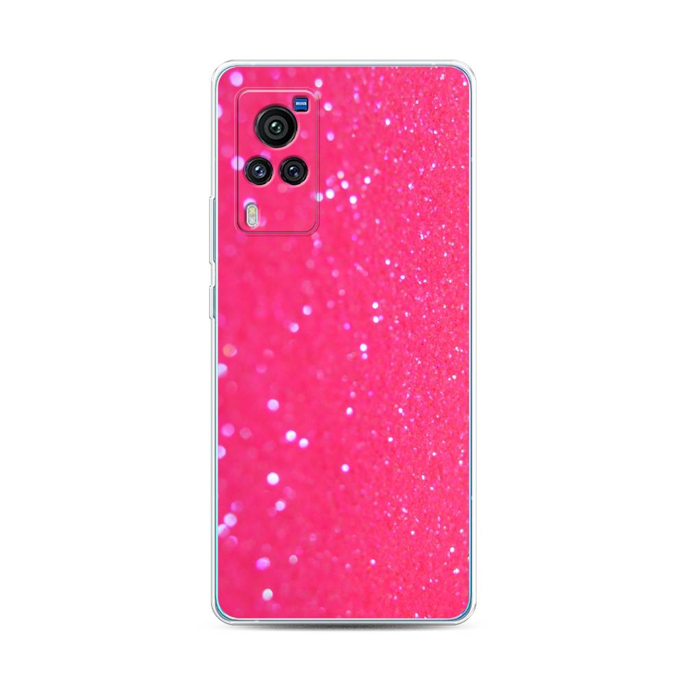 

Силиконовый чехол "Малиновые блестки рисунок" на Vivo X60 Pro, Малиновые блестки рисунок