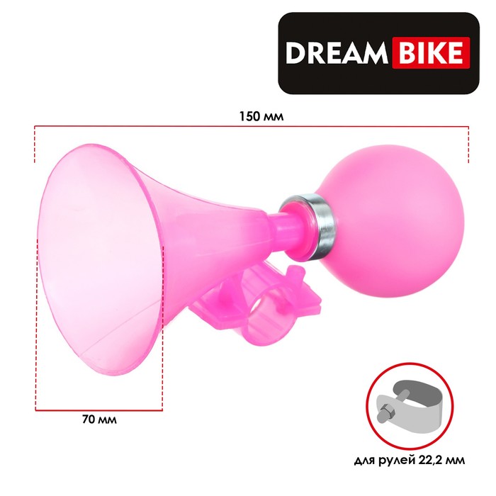 фото Dream bike клаксон dream bike, пластик, в индивидуальной упаковке, розовый