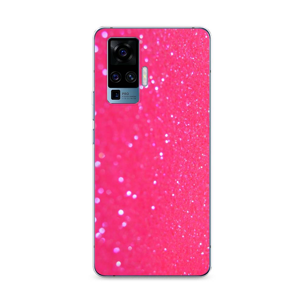 

Силиконовый чехол "Малиновые блестки рисунок" на Vivo X50 Pro, Малиновые блестки рисунок