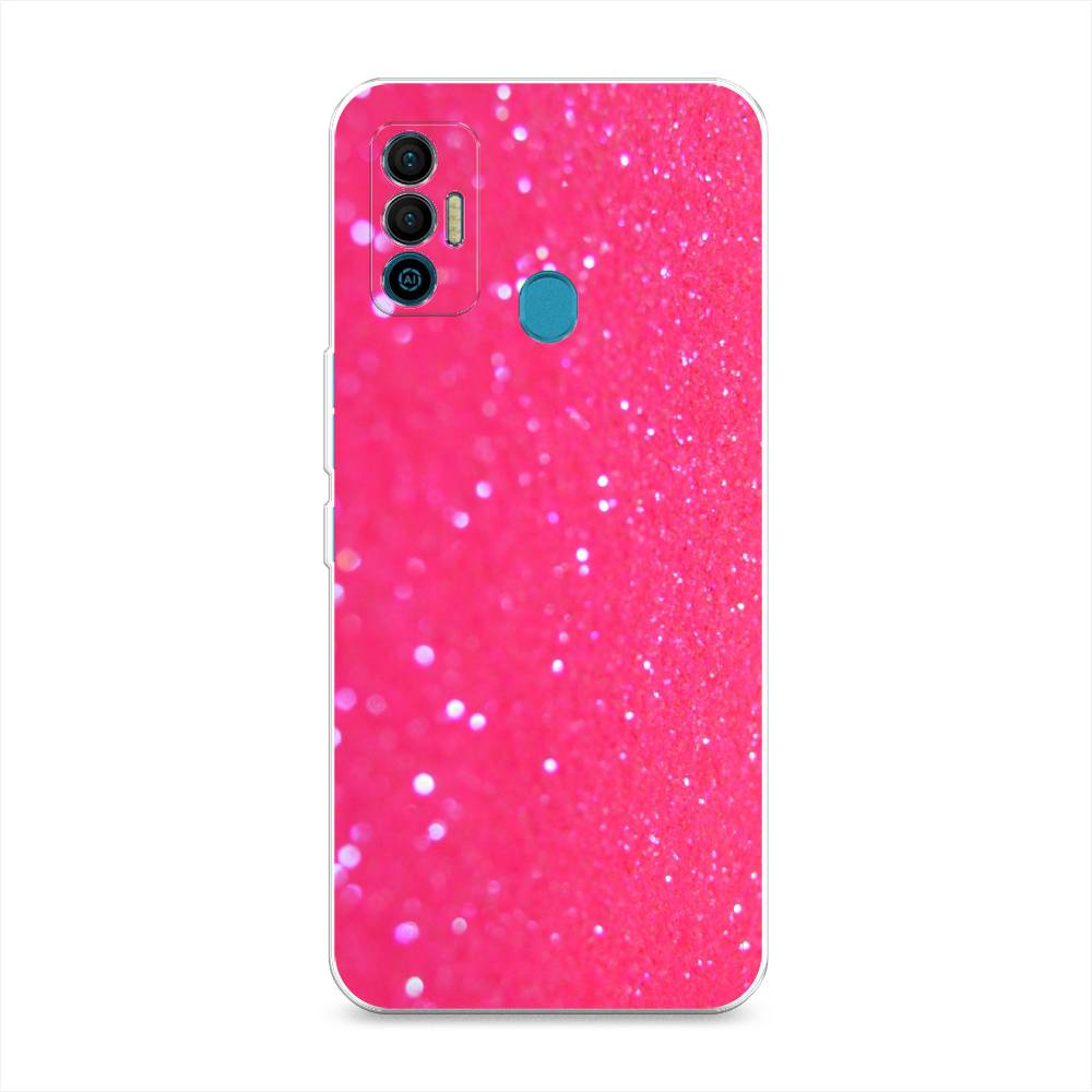 

Силиконовый чехол "Малиновые блестки рисунок" на Tecno Spark 7, Малиновые блестки рисунок
