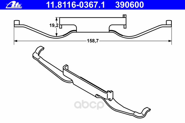 ATE Пружина  тормозных колодок   ATE 11811603671