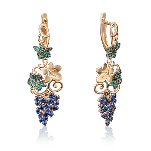 

Серьги подвески из красного золота PLATINA jewelry 02-3659-00, фианит, 02-3659-00