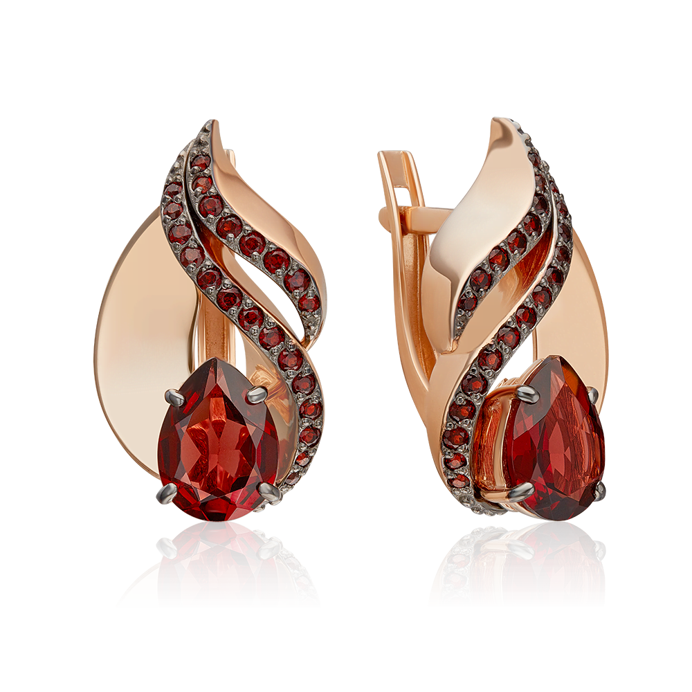 

Серьги из красного золота PLATINA jewelry 02-5183-00, гранат, 02-5183-00