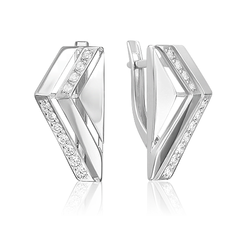 

Серьги из серебра PLATINA jewelry 02-5059-00, фианит, 02-5059-00