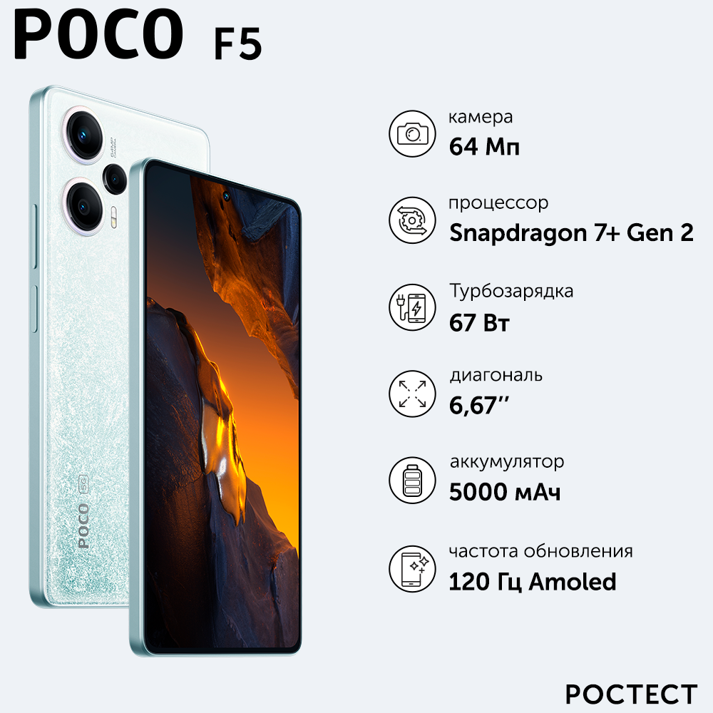 Смартфон Poco F5 12/256GB White (47226)