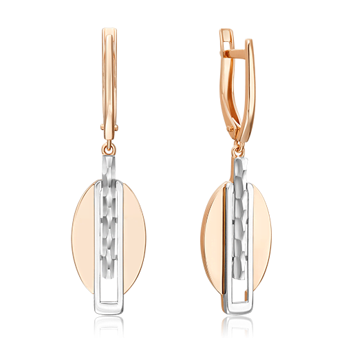 

Серьги подвески из комбинированного золоа PLATINA jewelry 02-5056-00, 02-5056-00