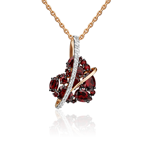 

Подвеска из золота PLATINA jewelry 03-3123-00-264-1110-46, гранат/топаз, 03-3123-00-264-1110-46
