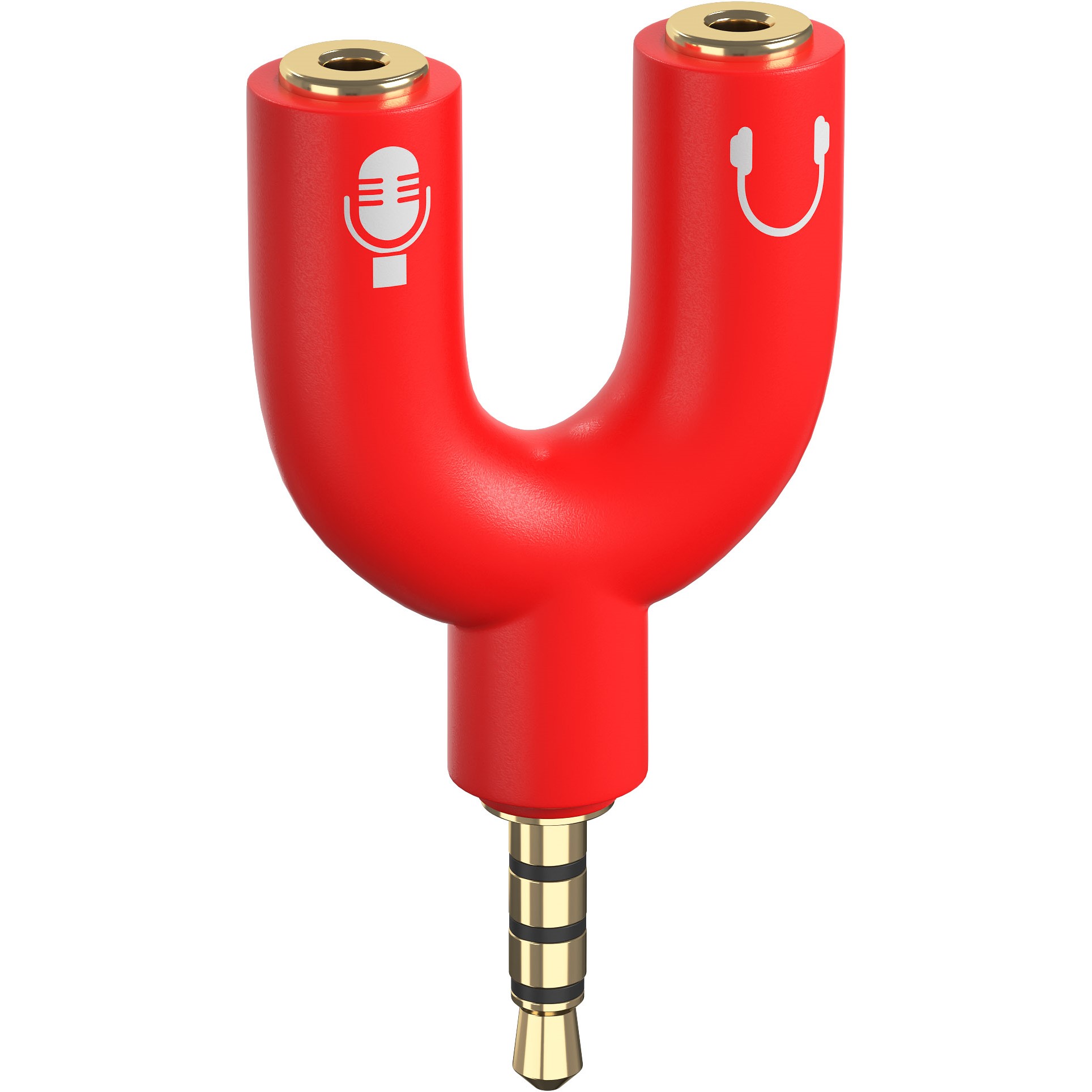 

Переходник GSMIN Taurus на микрофон и наушники 3.5мм (AUX сплиттер) Red, Taurus