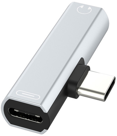 

Переходник GSMIN RT-33 Type-C - Mini Jack 3.5мм - Type-C (Серебристый)