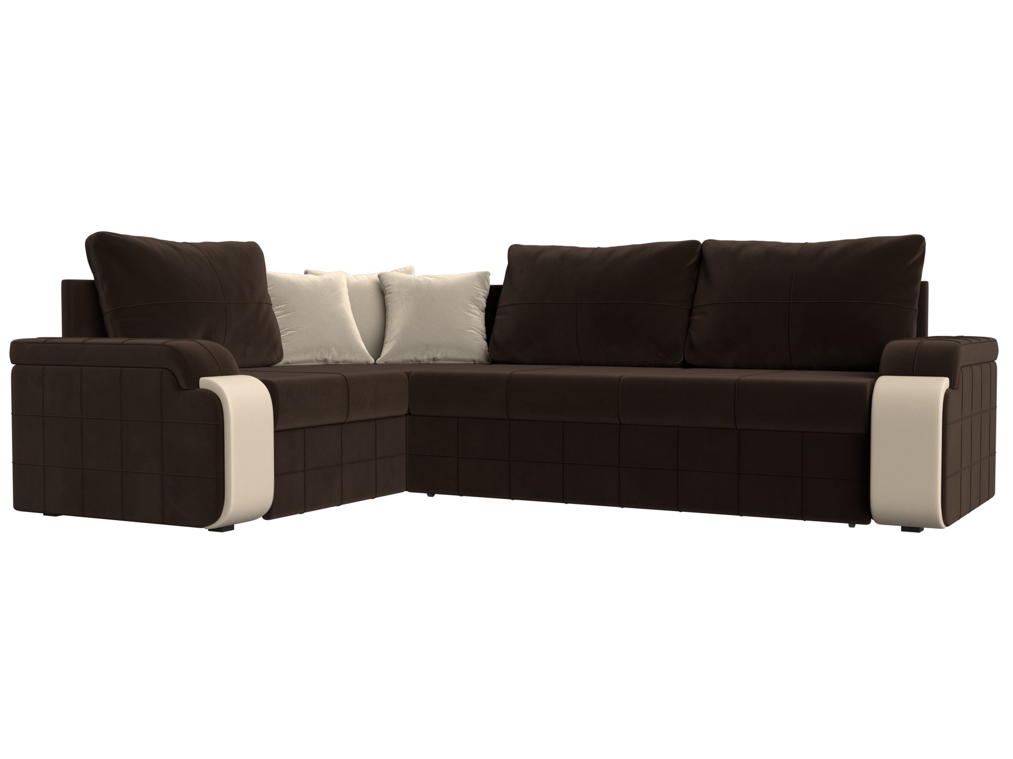 

Угловой диван Лига Диванов Николь левый угол Коричневый (микровельвет), Николь левый угол