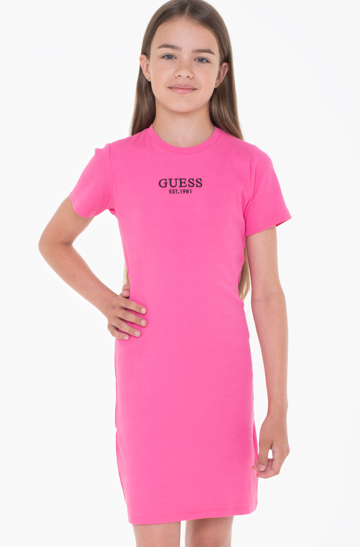 Платье Guess для девочек, розовое, размер 8, J4YK31KBZP4