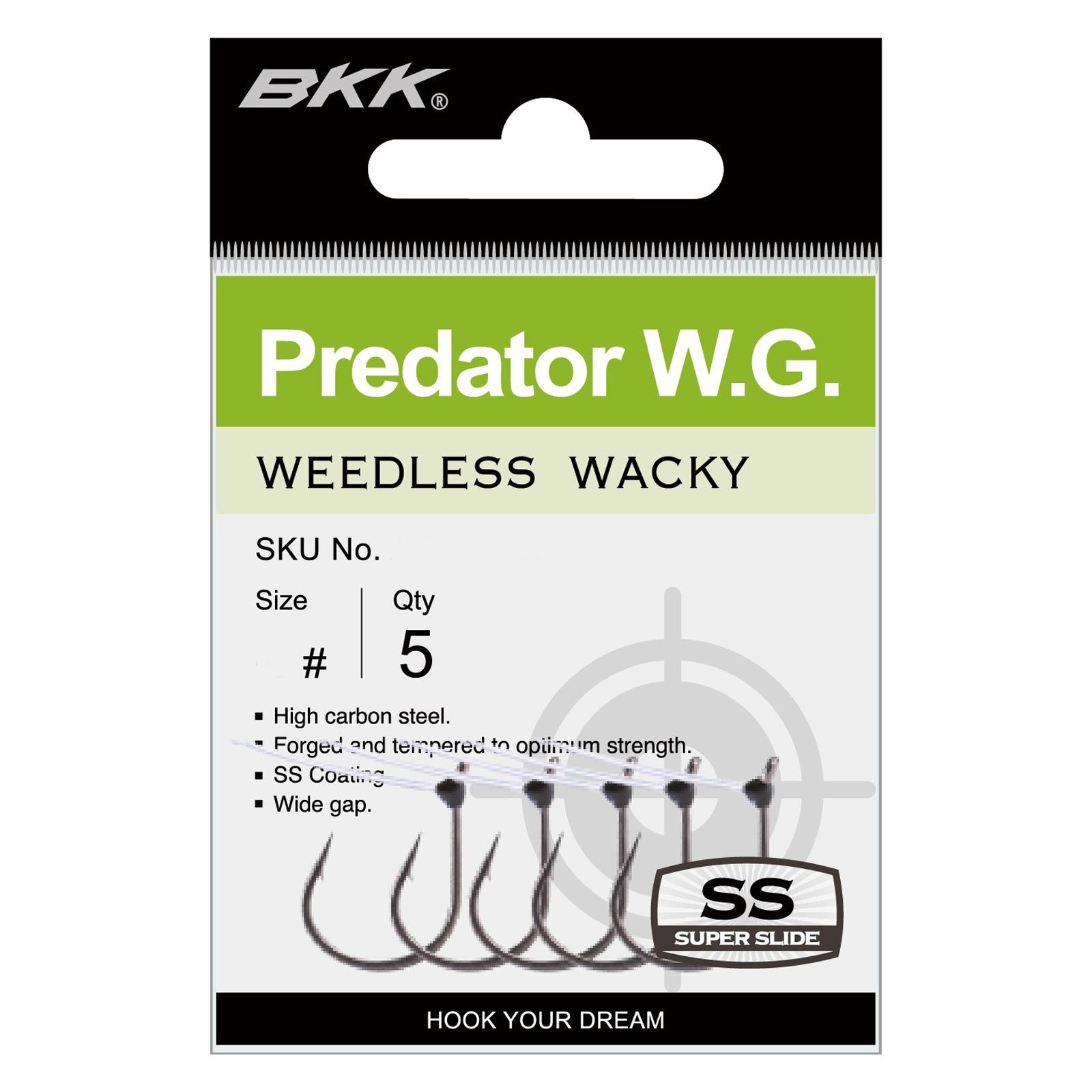 

Крючок с защитой BKK PREDATOR W.G. Weedless (A-ES-8362) #1 (5шт), A-ES-8362