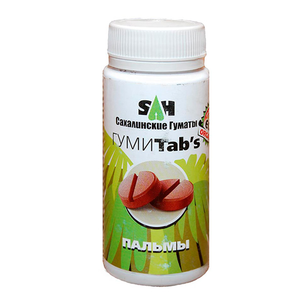 

Минеральное удобрение комплексное Сахалинские Гуматы ГумиTabs пальмы 80 г