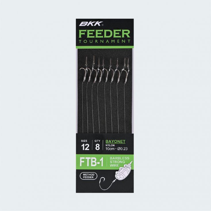 

Крючок безбородый с поводком BKK Feeder Tournament, FTB-1 push-lock Rigs (A-BW-5114) #12 (, A-BW-5114