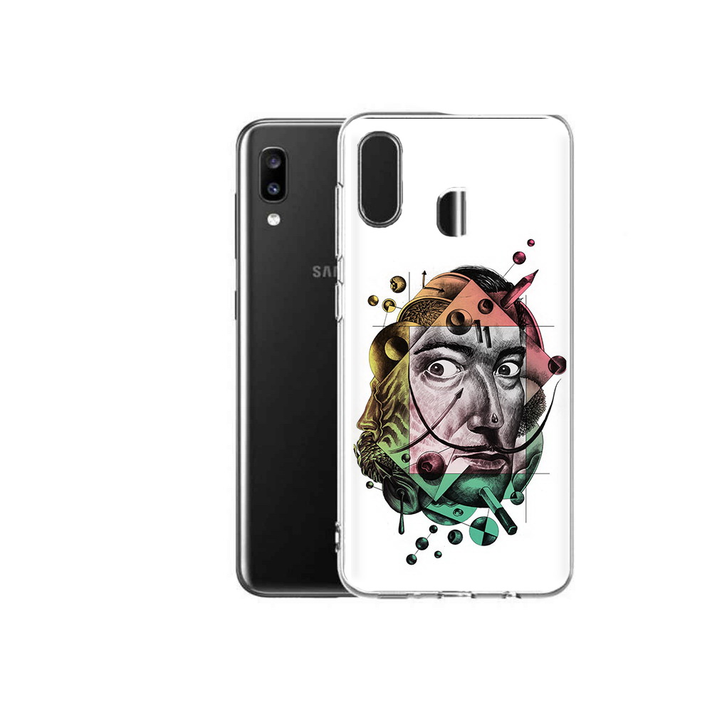 

Чехол MyPads Tocco для Samsung Galaxy A20 разноцветное лицо абстракция, Прозрачный, Tocco
