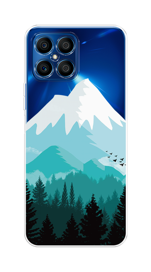 

Чехол на Honor X8 "Синяя снежная гора", Белый;голубой;бирюзовый, 6107650-2