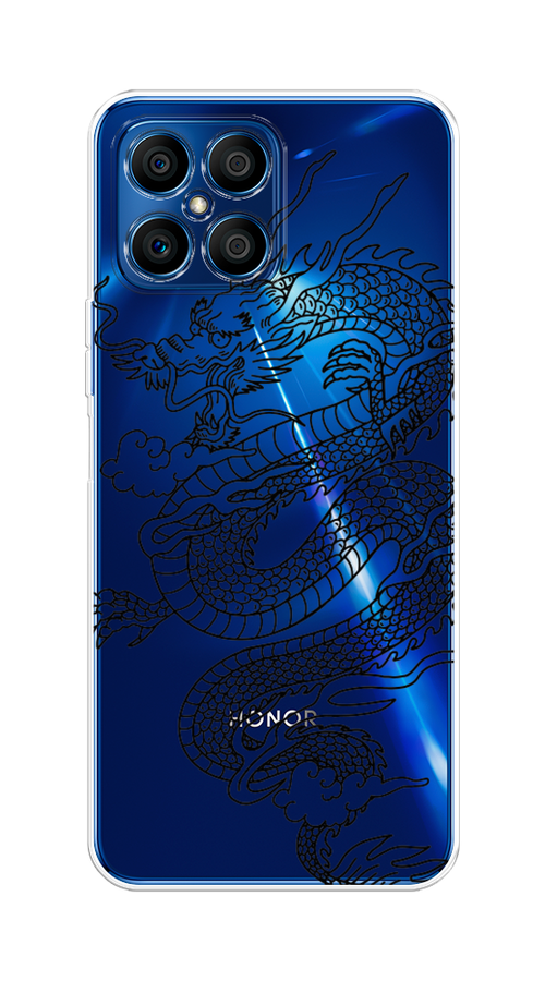 

Чехол на Honor X8 "Большой китайский дракон", Черный;серый, 6107650-1