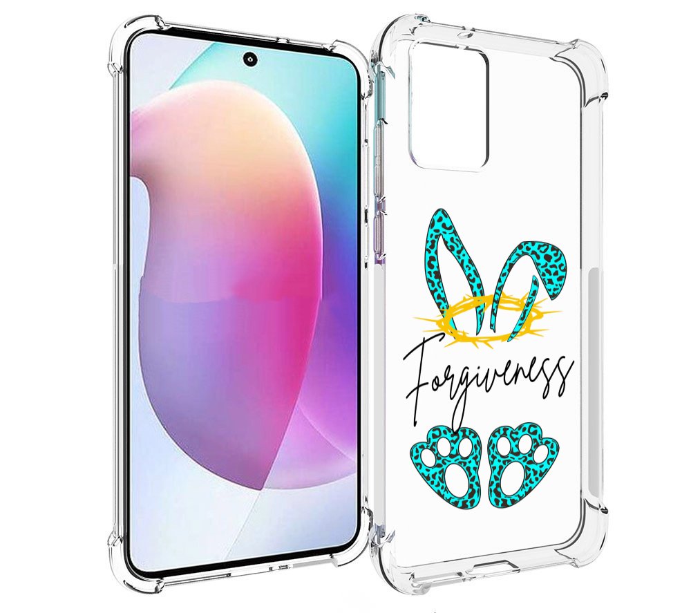 

Чехол MyPads бирюзовое лапки и ушки женский для Motorola Edge 30 Neo, Прозрачный, Tocco