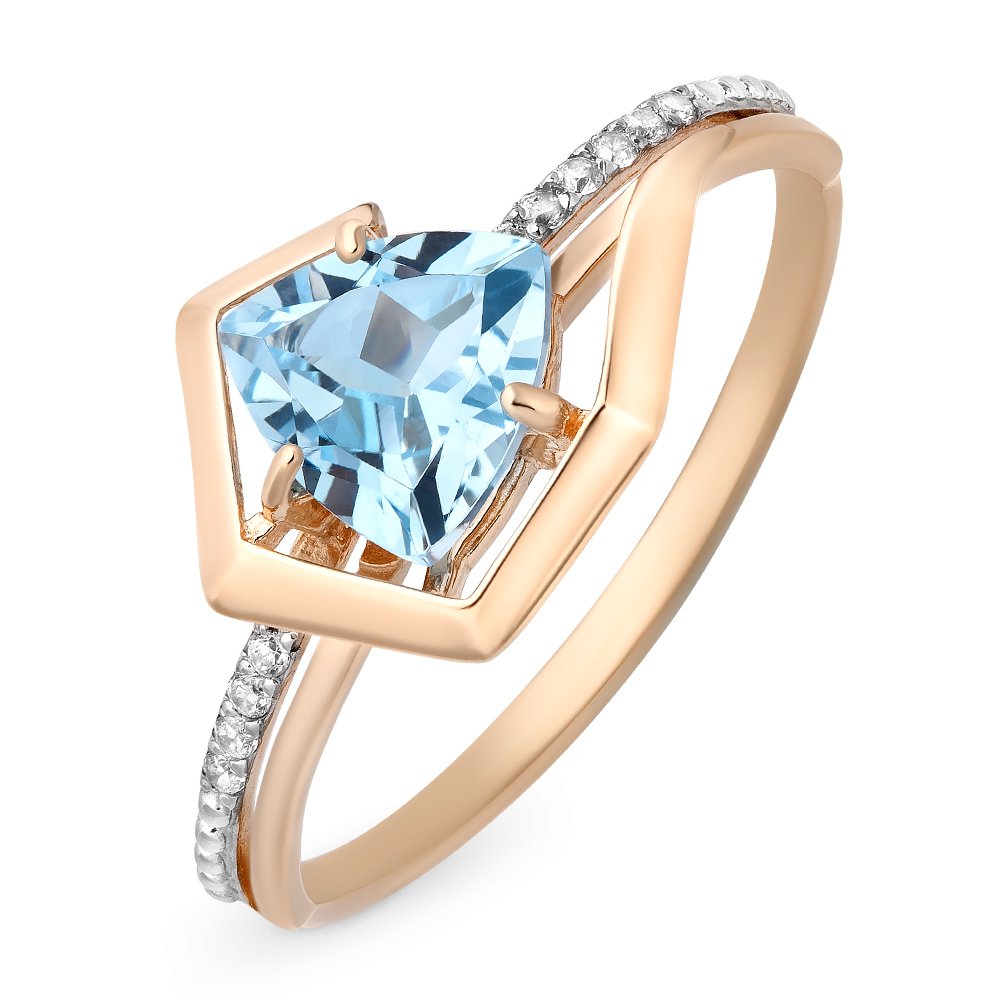 

Кольцо из золота р.  585Gold 201013503, топаз\фианит, 201013503