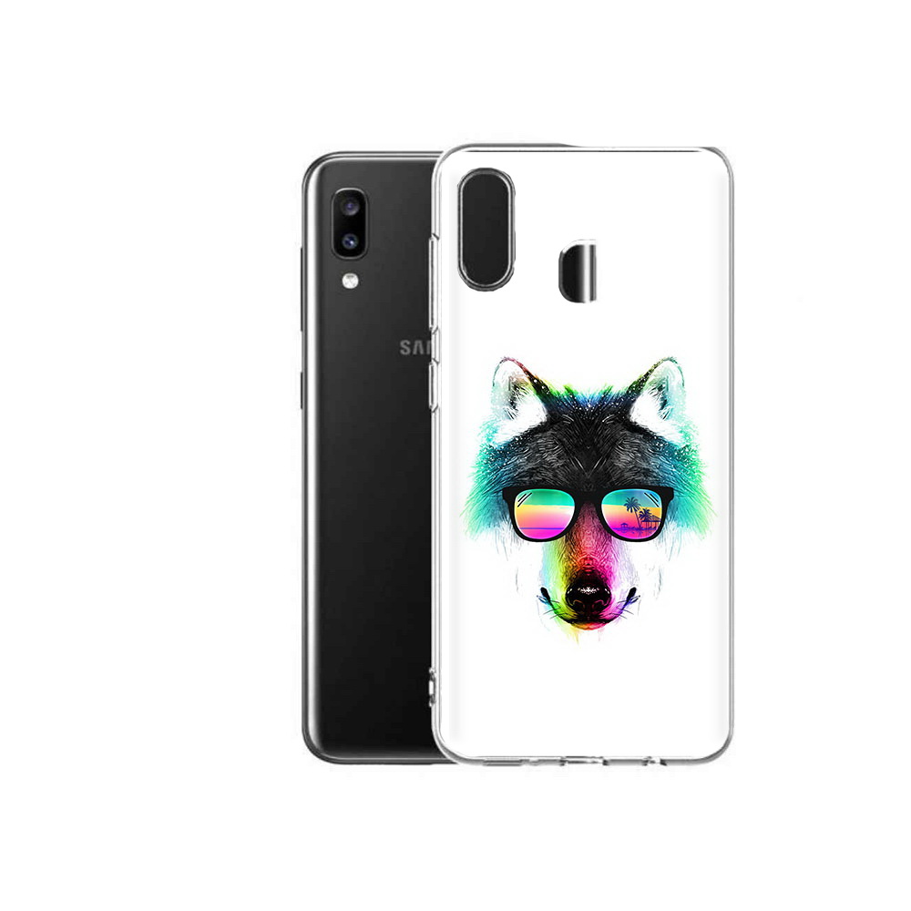 

Чехол MyPads Tocco для Samsung Galaxy A20 радужный волк, Прозрачный, Tocco