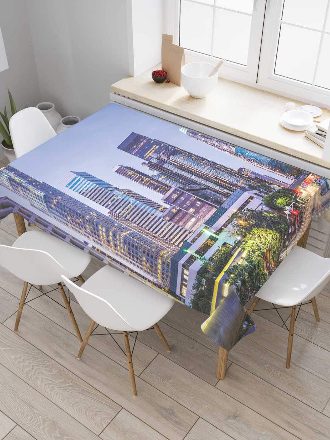 

Скатерть прямоугольная JoyArty "Отличная погода в мегаполисе" из оксфорда, 180x145 см, Отличная погода в мегаполисе