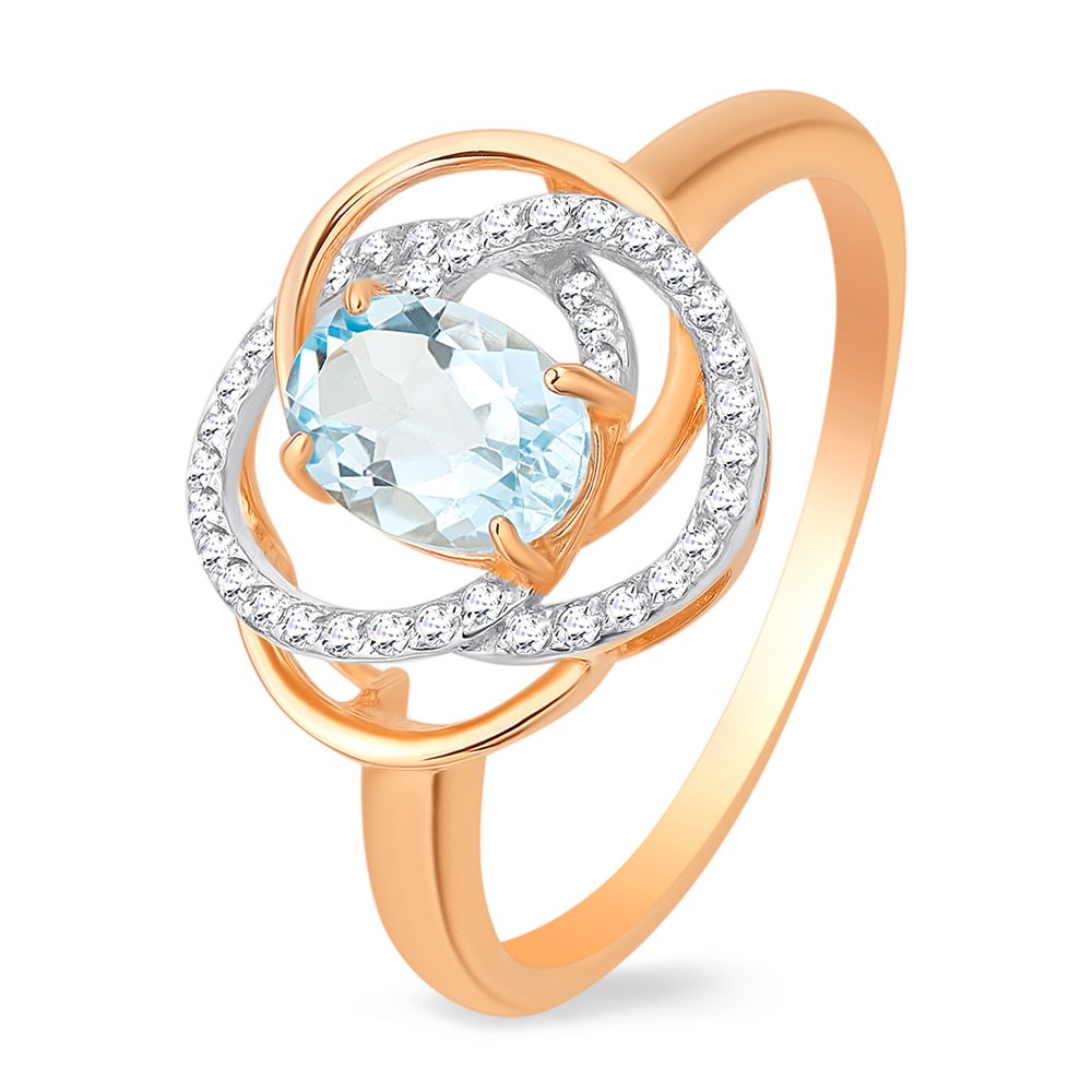 

Кольцо женское из красного золота с топазом, фианитом 585Gold 201011449, р. 18, 201011449