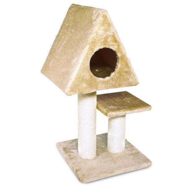 

Комплекс для кошек Triol, с треугольным домиком, 37х37х74 см, Бежевый