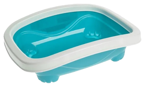 

Лоток для кошек M-Pets MEMPHIS с бортиком, бирюзовый, M, 49,2x39,5x15 см, Голубой, MEMPHIS