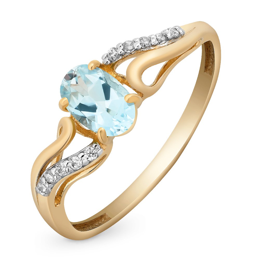 

Кольцо из золота р. , 585Gold 201013511, топаз\фианит, 201013511